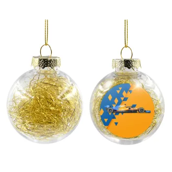 McLaren Formula 1, Transparent Christmas tree ball ornament with gold filling 8cm