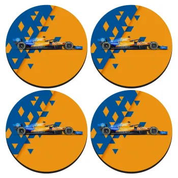 McLaren Formula 1, ΣΕΤ 4 Σουβέρ ξύλινα στρογγυλά (9cm)