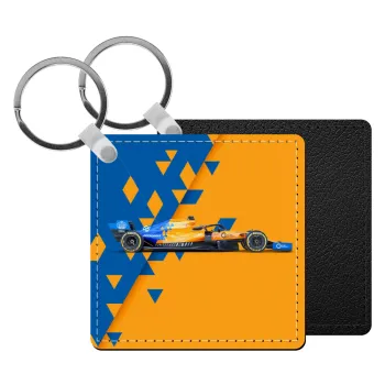 McLaren Formula 1, Μπρελόκ Δερματίνη, τετράγωνο ΜΑΥΡΟ (5x5cm)