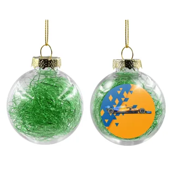 McLaren Formula 1, Transparent Christmas tree ball ornament with green filling 8cm