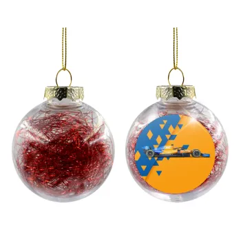 McLaren Formula 1, Transparent Christmas tree ball ornament with red filling 8cm