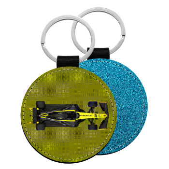 Renault Formula 1, Μπρελόκ Δερματίνη, στρογγυλό ΜΠΛΕ (5cm)