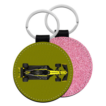 Renault Formula 1, Μπρελόκ Δερματίνη, στρογγυλό ΡΟΖ (5cm)