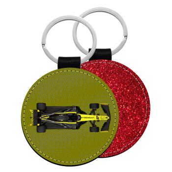 Renault Formula 1, Μπρελόκ Δερματίνη, στρογγυλό ΚΟΚΚΙΝΟ (5cm)