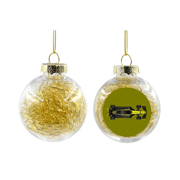 Renault Formula 1, Στολίδι Χριστουγεννιάτικη μπάλα δένδρου διάφανη με χρυσό γέμισμα 8cm