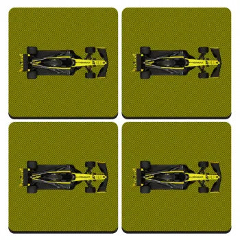 Renault Formula 1, ΣΕΤ 4 Σουβέρ ξύλινα τετράγωνα (9cm)