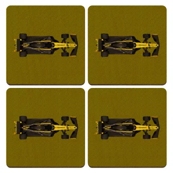 Renault Formula 1, ΣΕΤ x4 Σουβέρ ξύλινα τετράγωνα plywood (9cm)
