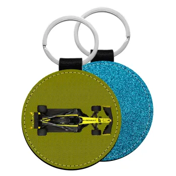 Renault Formula 1, Μπρελόκ Δερματίνη, στρογγυλό ΜΠΛΕ (5cm)