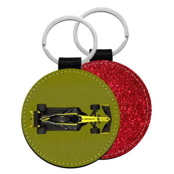 Renault Formula 1, Μπρελόκ Δερματίνη, στρογγυλό ΚΟΚΚΙΝΟ (5cm)