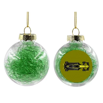 Renault Formula 1, Transparent Christmas tree ball ornament with green filling 8cm