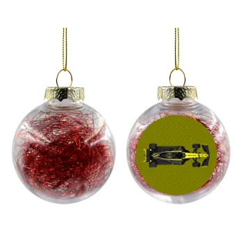 Renault Formula 1, Transparent Christmas tree ball ornament with red filling 8cm