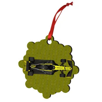 Renault Formula 1, Christmas ornament snowflake wooden 7.5cm