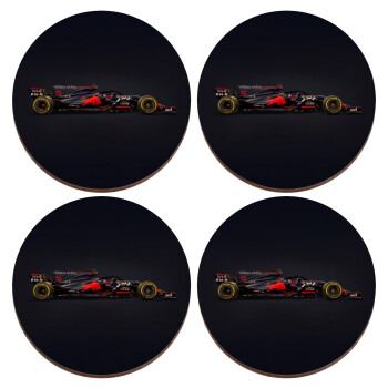 Redbull Formula 1, ΣΕΤ x4 Σουβέρ ξύλινα στρογγυλά plywood (9cm)