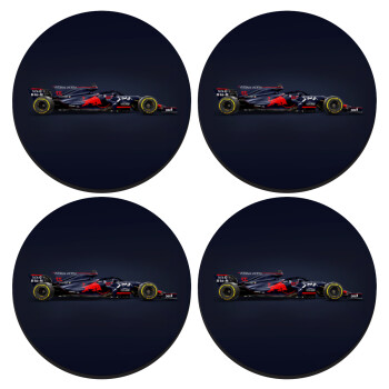 Redbull Formula 1, SET of 4 round wooden coasters (9cm)