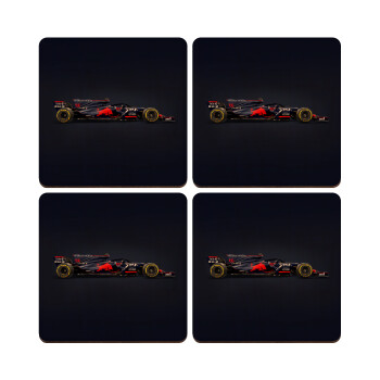 Redbull Formula 1, ΣΕΤ x4 Σουβέρ ξύλινα τετράγωνα plywood (9cm)