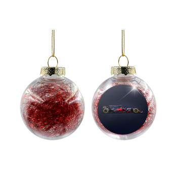 Redbull Formula 1, Χριστουγεννιάτικη μπάλα δένδρου διάφανη με κόκκινο γέμισμα 8cm