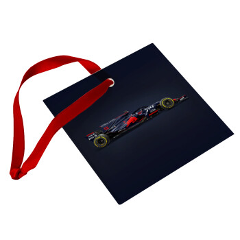 Redbull Formula 1, Χριστουγεννιάτικο στολίδι γυάλινο τετράγωνο 9x9cm
