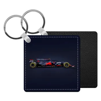 Redbull Formula 1, Μπρελόκ Δερματίνη, τετράγωνο ΜΑΥΡΟ (5x5cm)