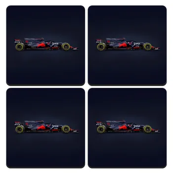 Redbull Formula 1, ΣΕΤ 4 Σουβέρ ξύλινα τετράγωνα (9cm)