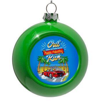 outrun game, Green Christmas tree ornament bauble 8cm