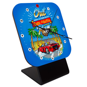 outrun game, Quartz Wooden table clock with hands (10cm)