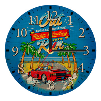 outrun game, Ρολόι τοίχου ξύλινο plywood (20cm)