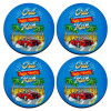 SET of 4 round wooden coasters (9cm)