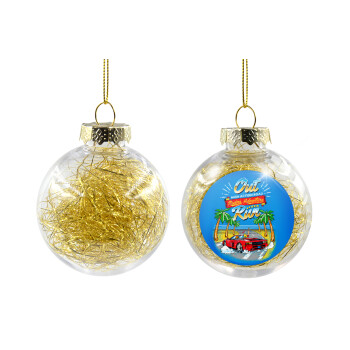 outrun game, Χριστουγεννιάτικη μπάλα δένδρου διάφανη με χρυσό γέμισμα 8cm