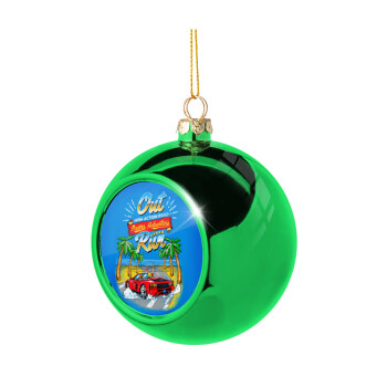 outrun game, Χριστουγεννιάτικη μπάλα δένδρου Πράσινη 8cm