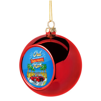 outrun game, Χριστουγεννιάτικη μπάλα δένδρου Κόκκινη 8cm