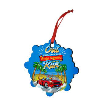 outrun game, Christmas ornament snowflake wooden 7.5cm