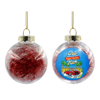 outrun game, Transparent Christmas tree ball ornament with red filling 8cm