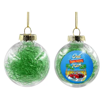 outrun game, Transparent Christmas tree ball ornament with green filling 8cm