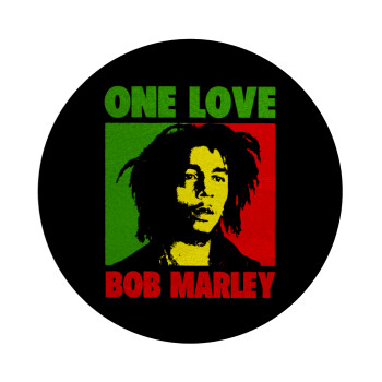 Bob marley, one love, Επιφάνεια κοπής γυάλινη στρογγυλή (30cm)