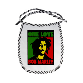 Bob marley, one love, Σαλιάρα μωρού αλέκιαστη με κορδόνι Μαύρη