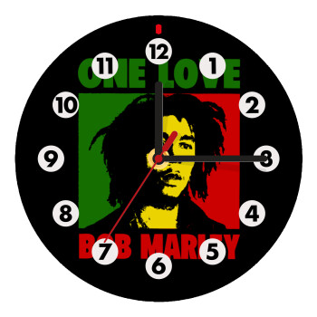 Bob marley, one love, Ρολόι τοίχου ξύλινο (20cm)