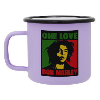 Bob marley, one love, Κούπα Μεταλλική εμαγιέ ΜΑΤ Light Pastel Purple 360ml