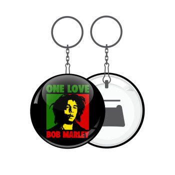 Bob marley, one love, Μπρελόκ μεταλλικό 5cm με ανοιχτήρι