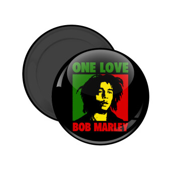 Bob marley, one love, Μαγνητάκι ψυγείου στρογγυλό διάστασης 5cm