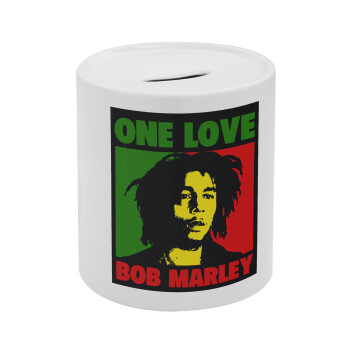 Bob marley, one love, Κουμπαράς πορσελάνης με τάπα