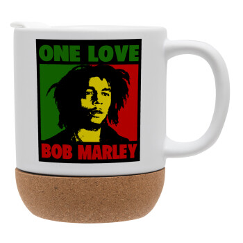 Bob marley, one love, Ceramic coffee mug Cork (MAT), 330ml