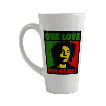 Bob marley, one love, Κούπα κωνική Latte Μεγάλη, κεραμική, 450ml