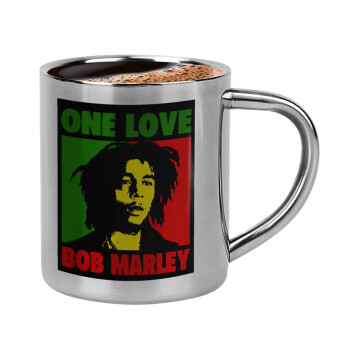 Bob marley, one love, Κουπάκι μεταλλικό διπλού τοιχώματος για espresso (220ml)