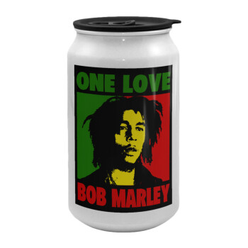Bob marley, one love, Κούπα ταξιδιού μεταλλική με καπάκι (tin-can) 500ml
