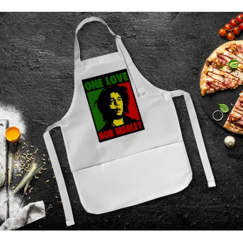 Bob marley, one love, Ποδιά Σεφ Ολόσωμη Παιδική (με ρυθμιστικά και 2 τσέπες)