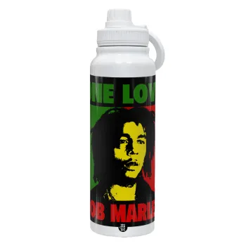 Bob marley, one love, Θερμός 1L Ανοξείδωτο με Βάση Κινητού & Διπλά Τοιχώματα