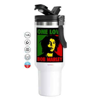 Bob marley, one love, Mega Stainless steel Tumbler with lid, double wall 1,2L