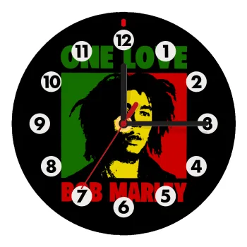 Bob marley, one love, Ρολόι τοίχου ξύλινο (20cm)