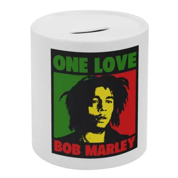 Bob marley, one love, Κουμπαράς πορσελάνης με τάπα