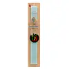 Easter Set, wooden keychain & aromatic flat Easter candle (30cm) (TURQUOISE)